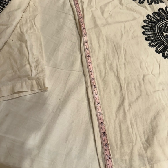 Anthropologie Embroidered Chic Cream and Black Floral Wide Leg Pants - Picture 12 of 12